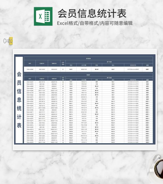 会员信息统计表wordexcel模板