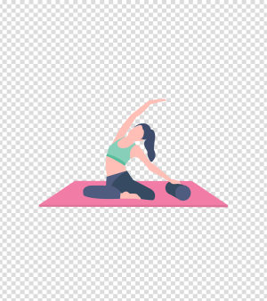 粉色瑜伽健身运动女孩
