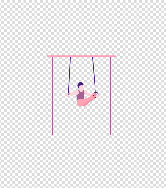 粉色体操运动员吊环插画