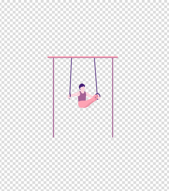 粉色体操运动员吊环插画
