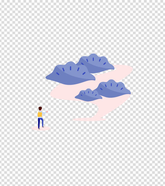 蓝色想吃饺子的男孩插画