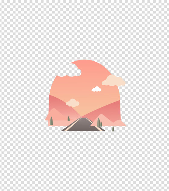 粉色自然公路风景