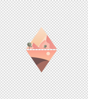 粉色三角几何风自然风景