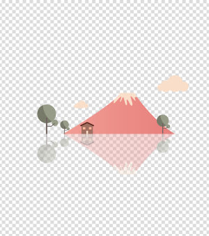 粉色火山风景