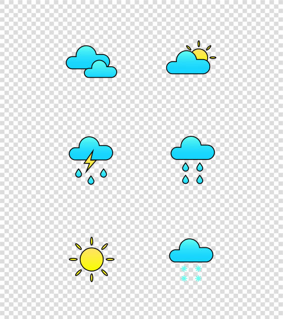 天气面性图标