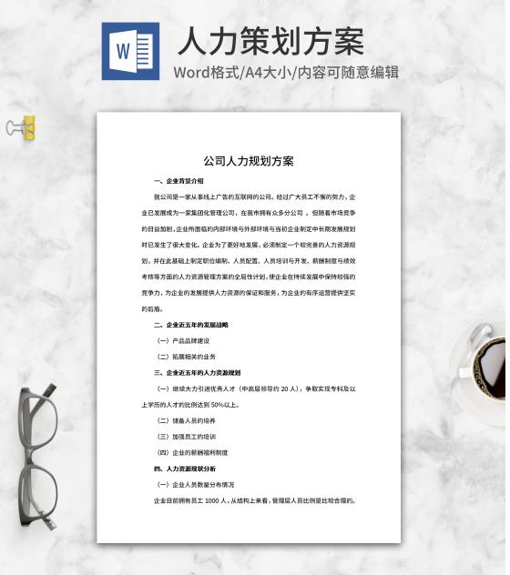 公司人力规划方案word模板