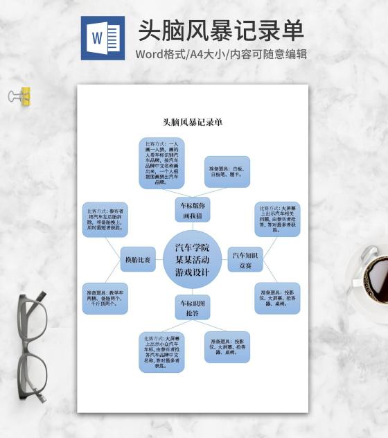 汽车学院活动游戏设计方案word模板