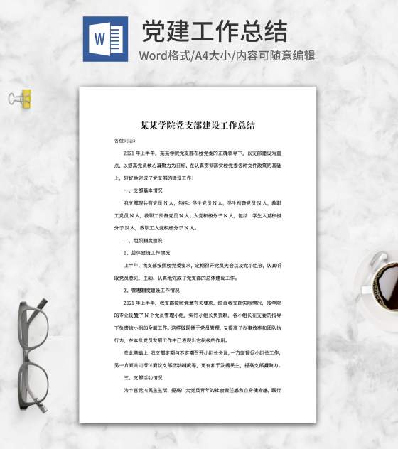 学院党支部建设工作总结word模板