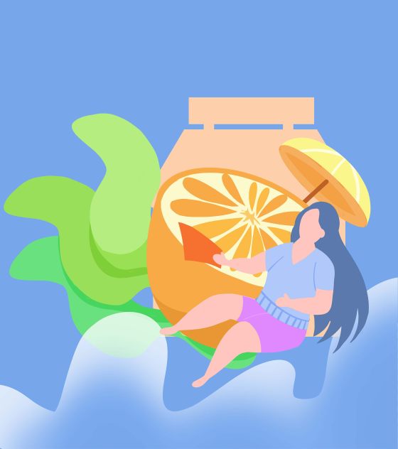 小清新卡通夏日度假手绘元素