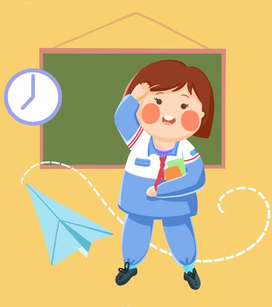 黄色学生在教室上课卡通手绘