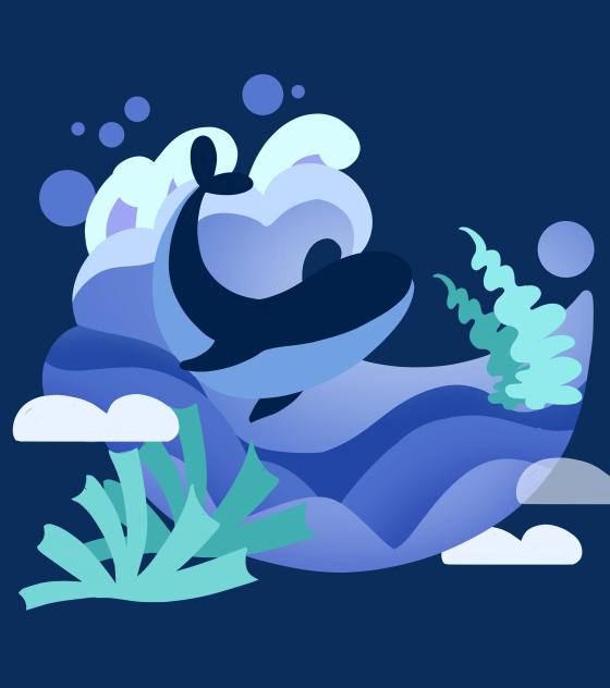 蓝色简约海洋世界元素