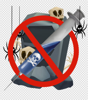 黑色禁毒药品手绘