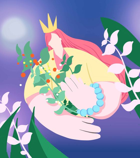 卡通女王节日手绘元素