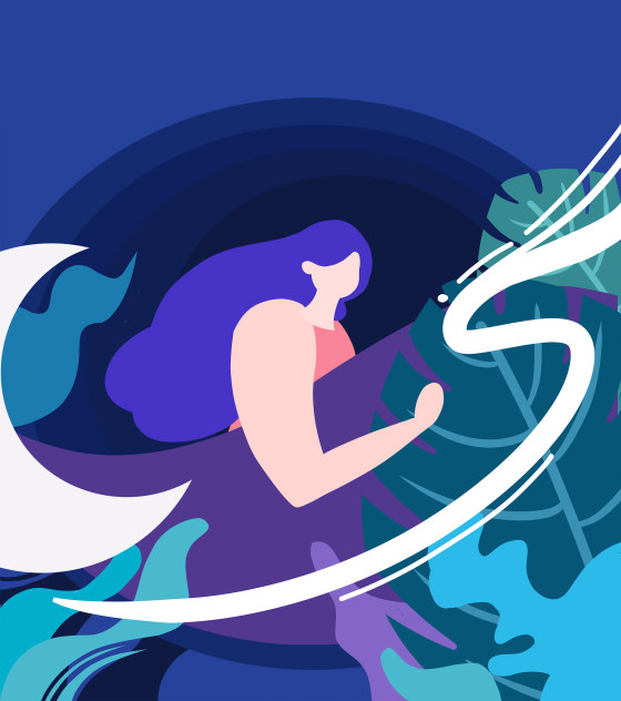 蓝色梦境少女元素