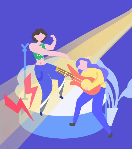 紫色音乐青年音乐节元素