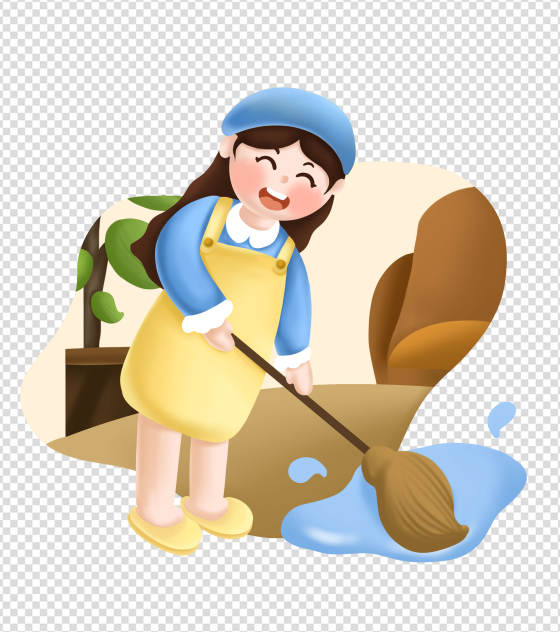 卡通女人劳动节元素