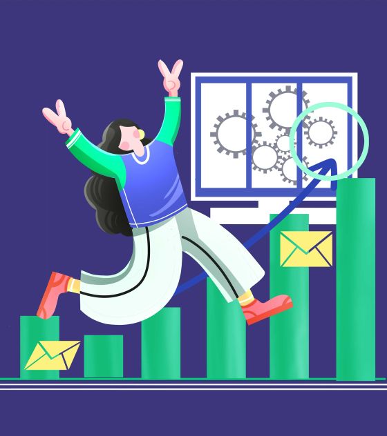 蓝色上升形象元素