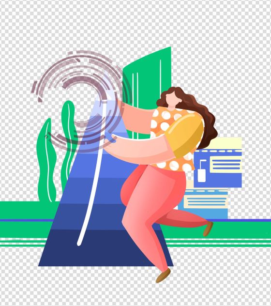 植物高楼人物元素