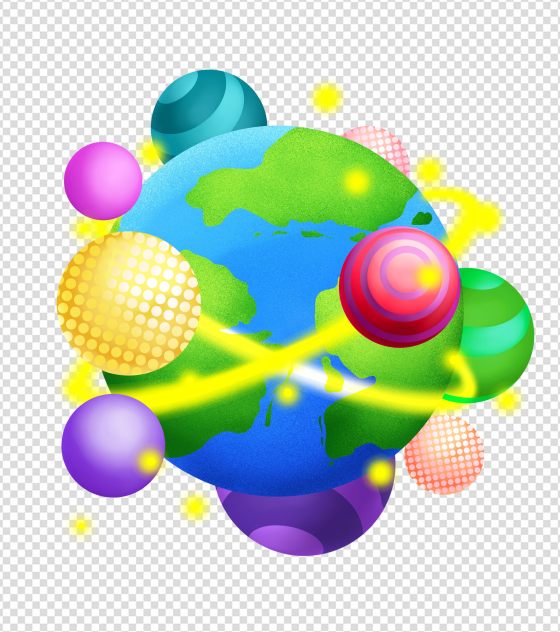 卡通星球世界地球日元素