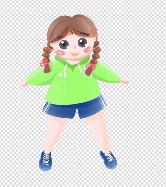 卡通运动女孩元素