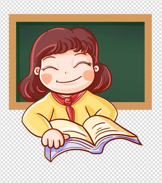 卡通红领巾女孩家长会元素