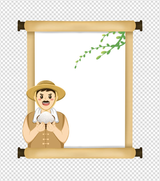 简约浅棕劳动节边框手绘元素