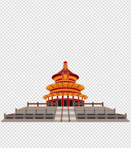 卡通天坛建党一百周年元素