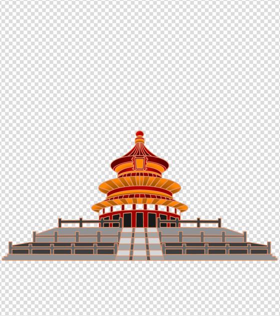 卡通天坛建党一百周年元素