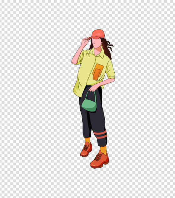 卡通动漫女孩手绘元素