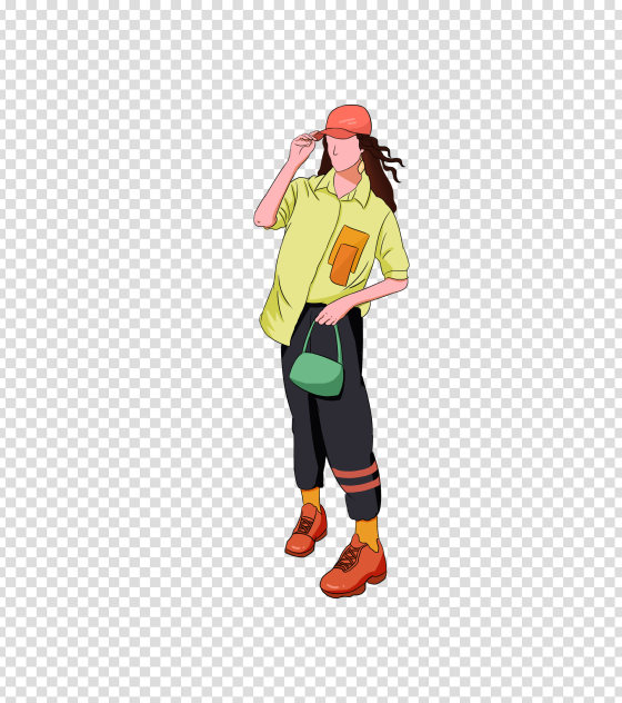 卡通动漫女孩手绘元素