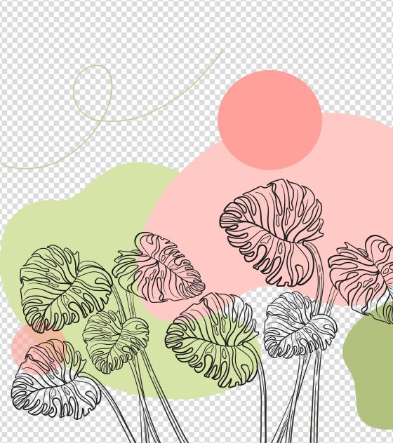 ins风树叶素描元素