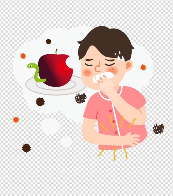 卡通男人苹果食品安全元素
