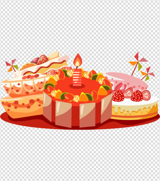 卡通草莓蛋糕生日元素
