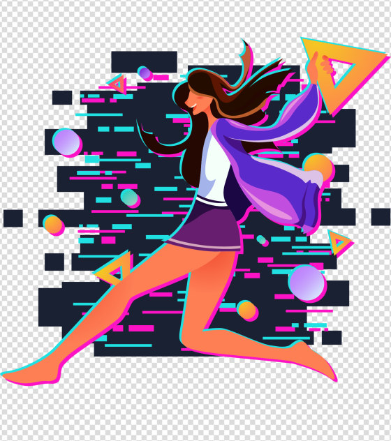 跳舞女孩抖音元素