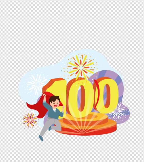 建党100周年烟花元素