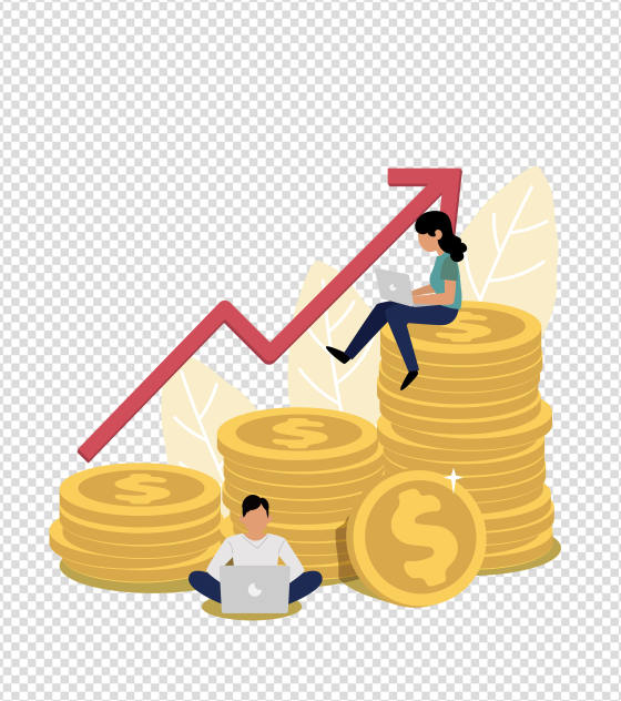 金融投资上升收益元素