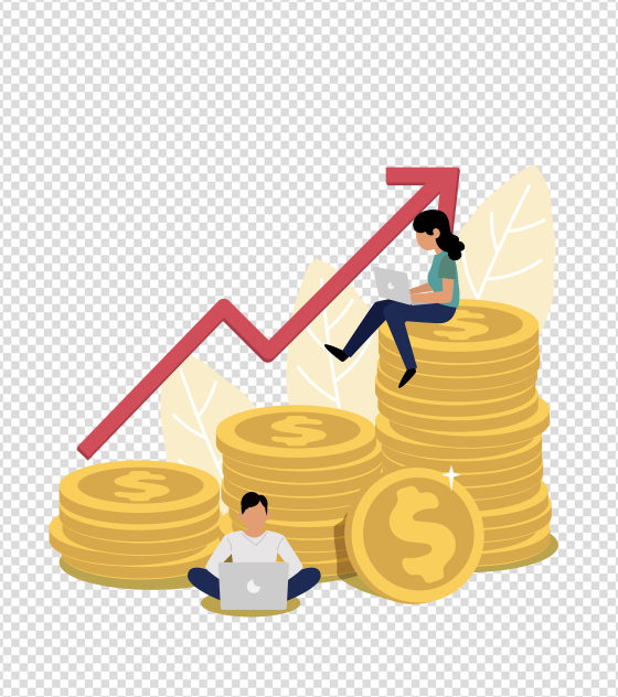金融投资上升收益元素