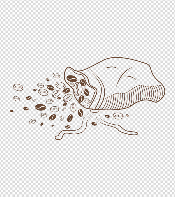 棕色咖啡豆简笔画