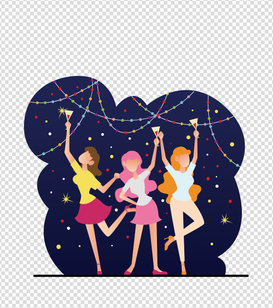女孩狂欢晚会元素