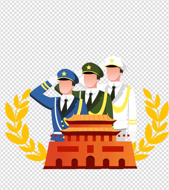 天安门军人敬礼党建元素