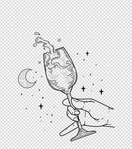 酒会酒杯元素