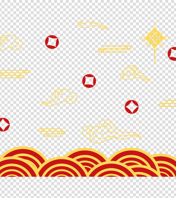 黄色手绘装饰图案元素