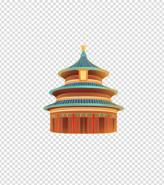 卡通天坛手绘元素