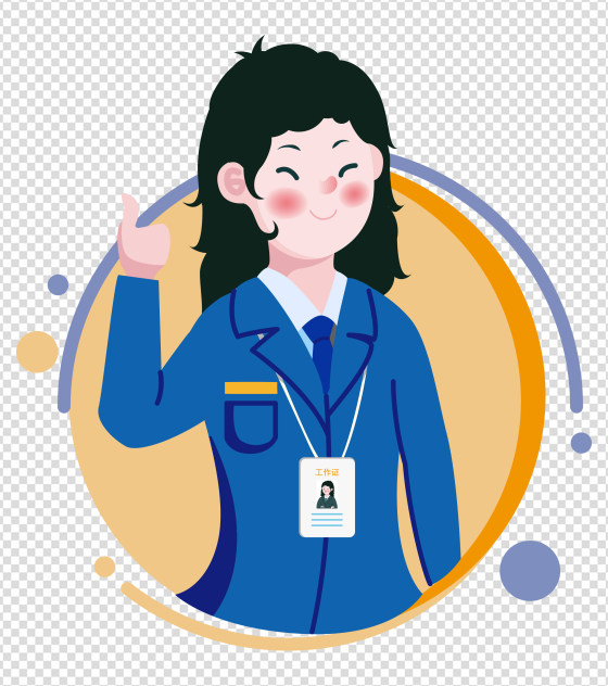 2000x2000px_小清新ppt元素原创点赞女职员