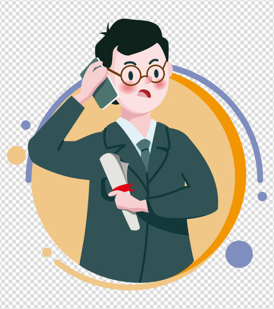 2000x2000px_小清新ppt元素原创打电话男职员