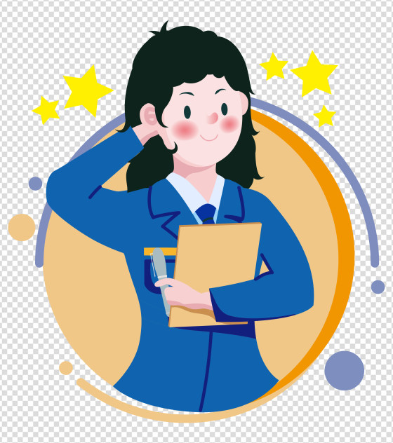 2000x2000px_小清新ppt元素原创被夸奖女职员