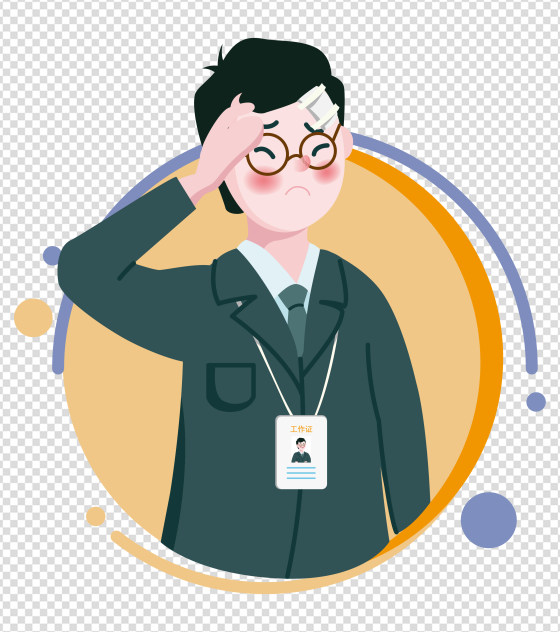 2000x2000px_小清新ppt元素原创受伤男职员