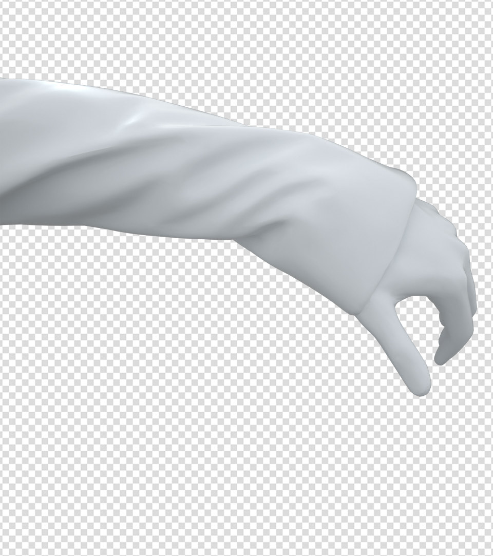 商务ppt元素系列3D左手手臂