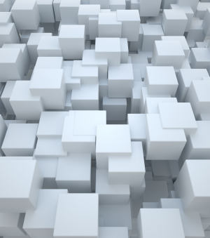商务ppt元素系列3D白色随机方块