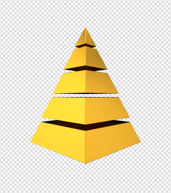 商务ppt元素系列3D黄金金字塔